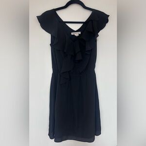 BCBGeneration Black Sleeveless Ruffle Dress Size XS